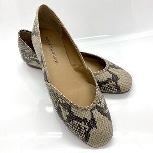 Ameena Ballet Flats Chinchilla Slither Snake Print Leather 9.5